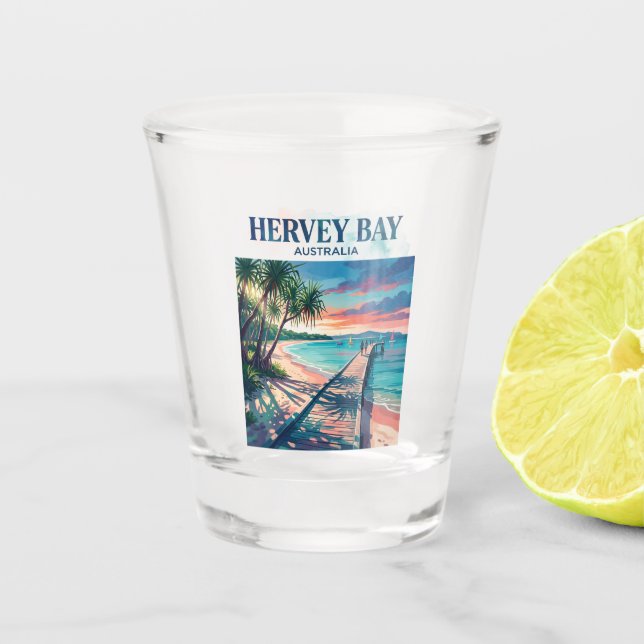 Hervey Bay Australia Shot Glass (Front)