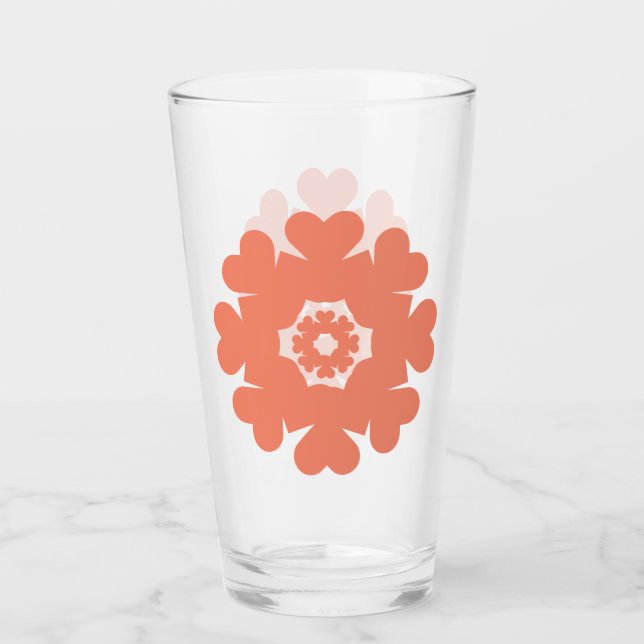 Herz ♥ Heart ♥ Herzen ♥ Hearts retro 70ies 70er Glass (Front)