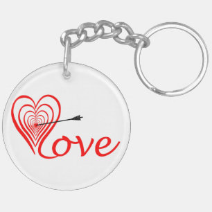 Herz Liebe Dartscheibe mit Pfeil Key Ring