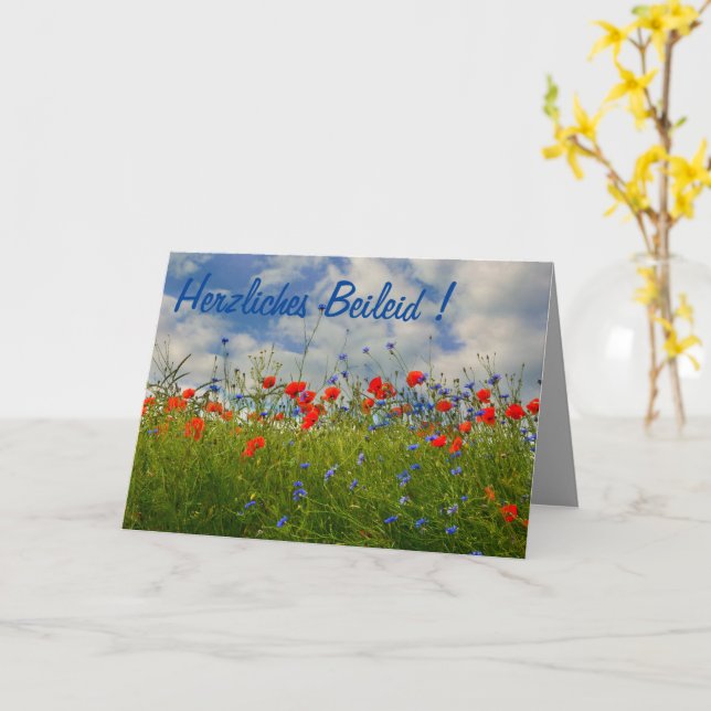 Herzliches Beileid ! Card (Yellow Flower)