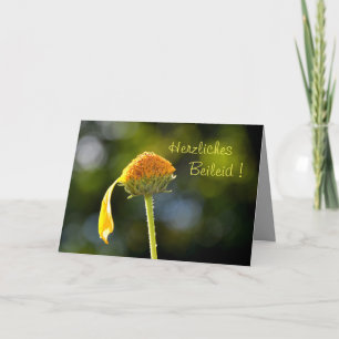 Herzliches Beileid ! Mit gelber Blüte Card