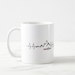 Herzschlag EKG Liebe zu Bergen und Natur Coffee Mug