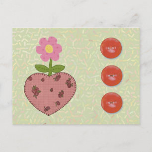 herztasche rot postcard