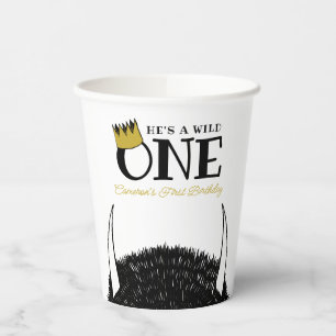 He's a Wild One - 1st Birthday Gold Crown Paper Cups