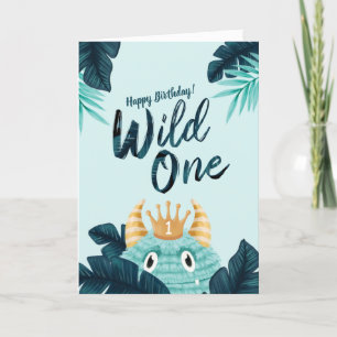 He's a Wild One Blue Monster & Tropical Jungle Card