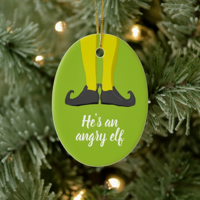 He's an angry elf ceramic tree decoration (Tree)