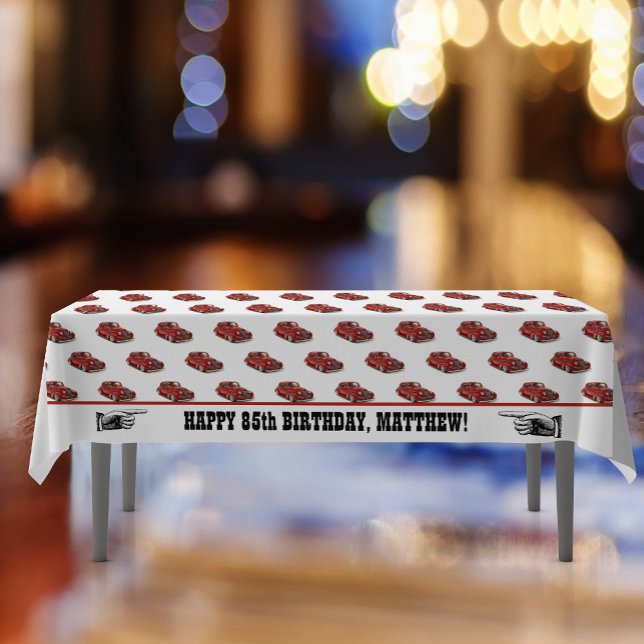He's Classic 1939 Red Coupe Tablecloth (Creator Uploaded)