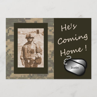 He's Coming Home Welcome Home Military Party Invitation
