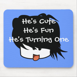 He's Cute He's One He's Turning One Mouse Pad