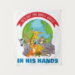 He's Got The Whole World in His Hands – Faith Kids Tapestry