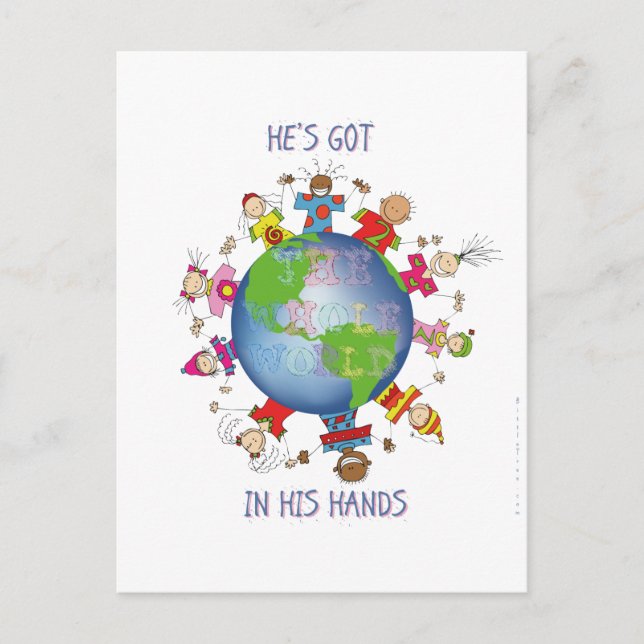 He's Got the Whole World in His Hands Postcard (Front)