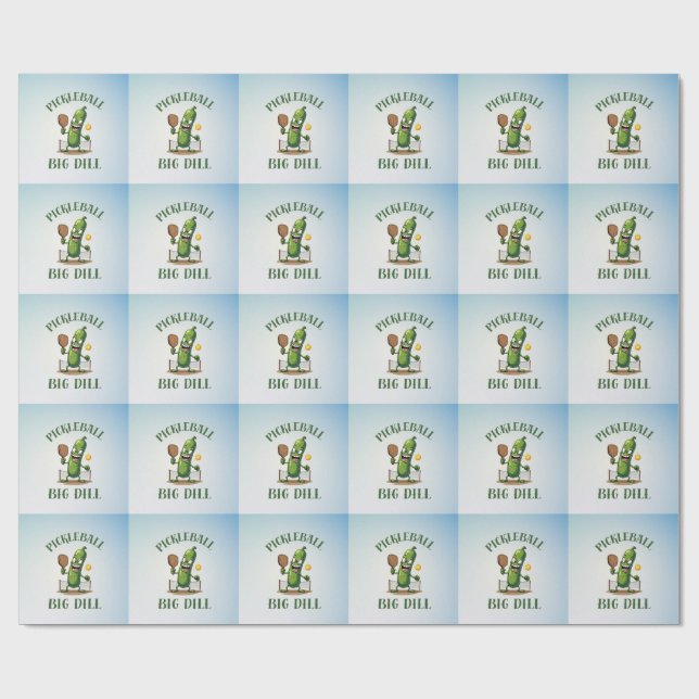 He's Kind of a Big Dill - Funny Pickleball  Wrapping Paper (Flat)