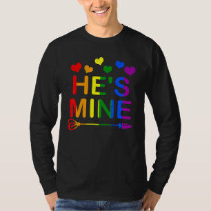 Hes Mine Pride Lgbt Flag Matching Gay Lesbian Lgbt T-Shirt