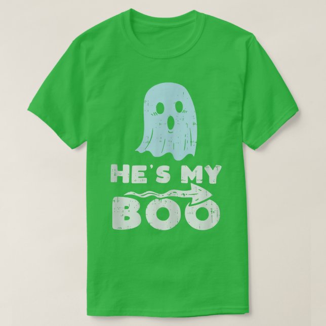 Hes My Boo Cute Matching Couple Halloween Costume  T-Shirt (Design Front)