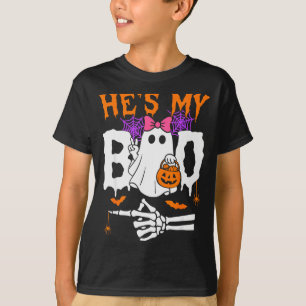 He's My Boo Matching Couple Halloween Couples She' T-Shirt