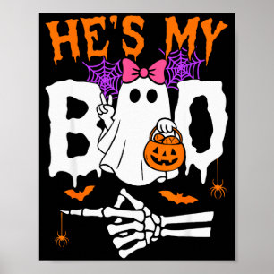 Hes My Boo Matching Couple Halloween Couples Shes Poster