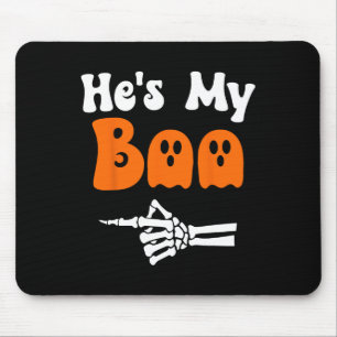 He's My Boo Skeleton Couples Matching Couple Hallo Mouse Pad