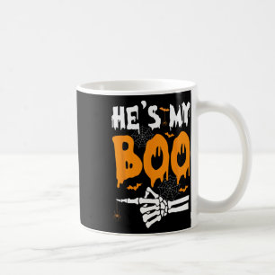 He's My Boo Skeleton Halloween Matching Couples Coffee Mug