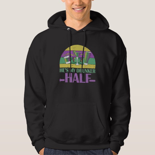 He's My Drunker Half Matching Couple Girlfriend Ma Hoodie (Front)