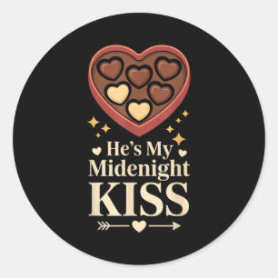 He's My Midnight Kiss Happy New Year Matching Coup Classic Round Sticker