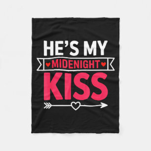 He's My Midnight Kiss Happy New Year Matching Coup Fleece Blanket
