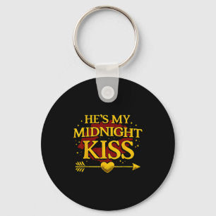 He's My Midnight Kiss Matching Couples Valentine’s Key Ring