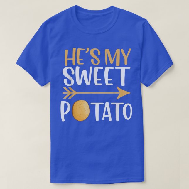 He's My Sweet Potato Funny Thanksgiving Couple Mat T-Shirt (Design Front)