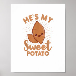 He's My Sweet Potato I Yam Thanksgiving Couple Mat Poster