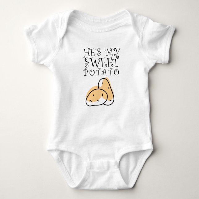 He's My Sweet Potato-Matching Couple Baby Bodysuit (Front)