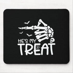 He's My Treat She's My Trick Halloween Skeleton Co Mouse Pad