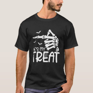 He's My Treat She's My Trick Halloween Skeleton Co T-Shirt