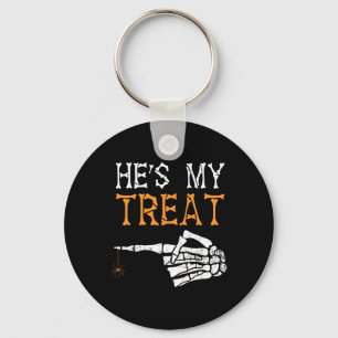 He's My Treat Skeleton Couples Matching Couple Hal Key Ring