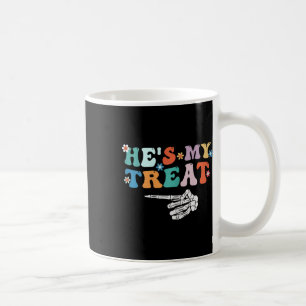 He's My Treat Skeleton Hand Halloween Couples Coffee Mug