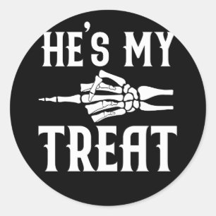 He's My Treat Skeleton Sticker