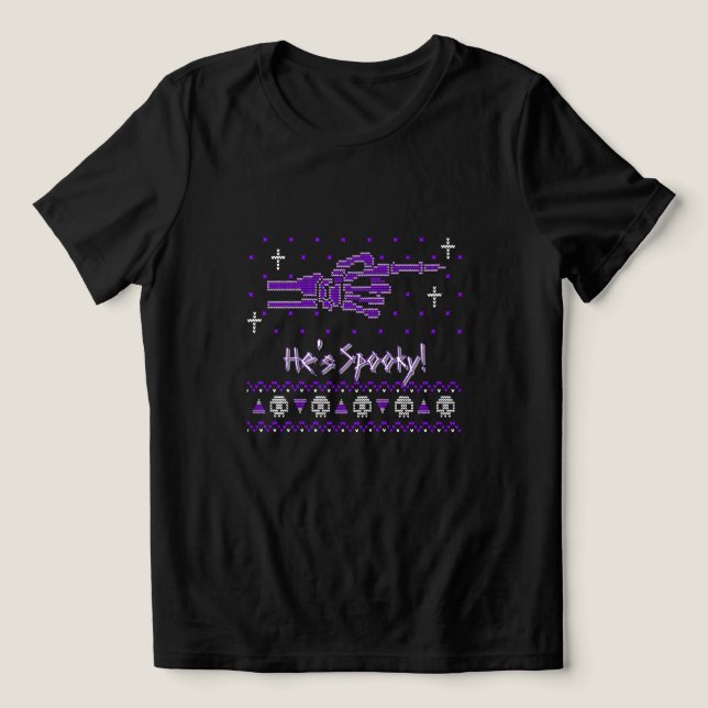 "He's Spooky!" Matching Couple Halloween T-Shirt  Tri-Blend Shirt (Design Front)