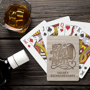 He's Tying the Knot Rustic Cowboy Bachelor Party Playing Cards