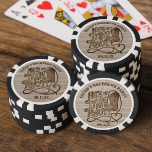 He's Tying the Knot Rustic Cowboy Bachelor Party Poker Chips
