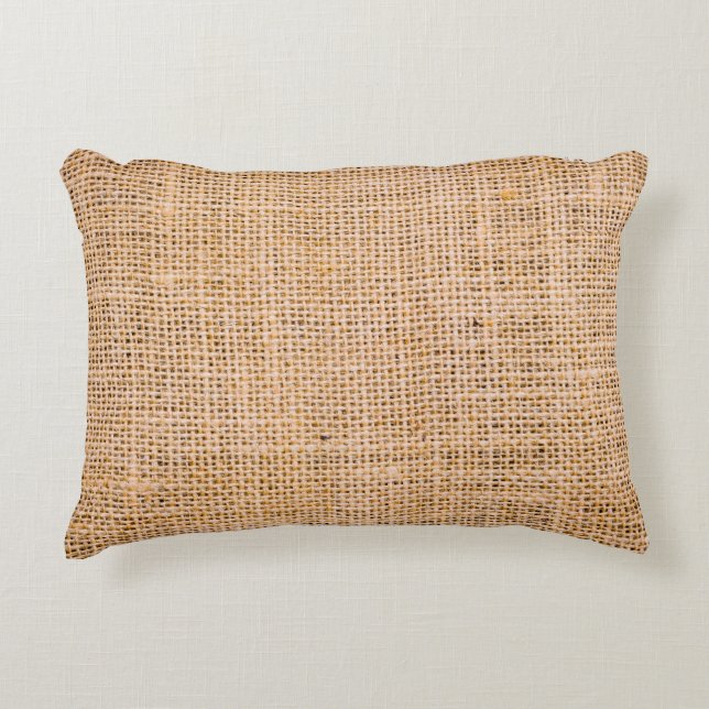 Hessian sackcloth burlap woven texture background, decorative cushion (Front)
