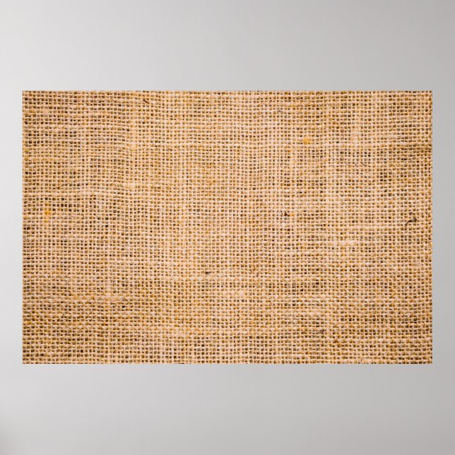 Hessian sackcloth burlap woven texture background, poster (Front)