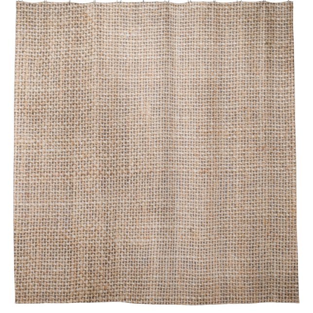 Hessian sackcloth, woven texture background. shower curtain (Front)