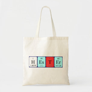 Hester periodic table name tote bag
