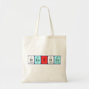 Hesther periodic table name tote bag