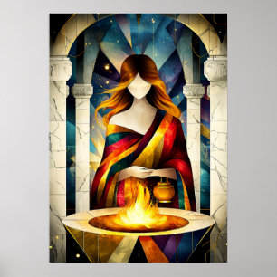 Hestia - Cubist Minimalist Legend - Goddess Home Poster