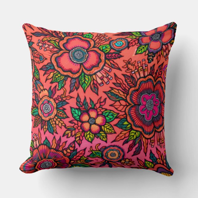 HESTIA: Sacred Ember- Maximalist Art Cushion (Front)