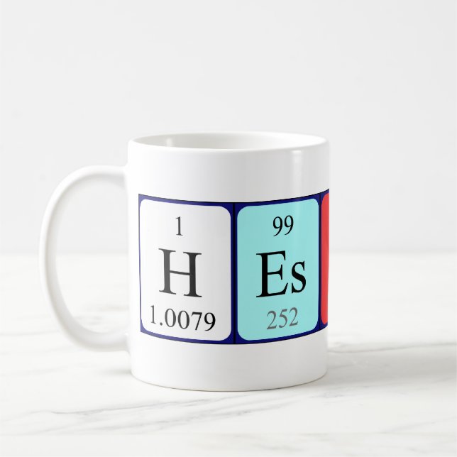 Heston periodic table name mug (Left)