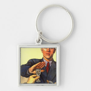 Het No To Alcohol Soviet Union Propaganda Key Ring