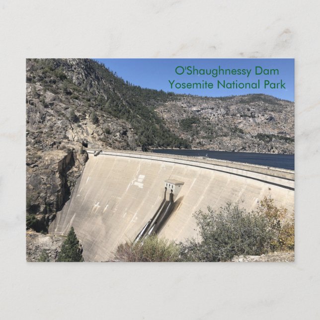 Hetch Hetchy's O'Shaughnessy Dam in Yosemite Postcard (Front)