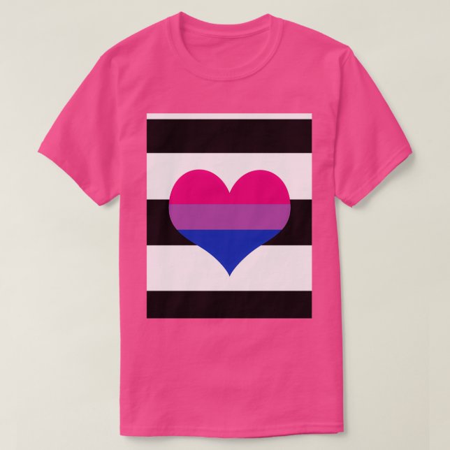 Heterosexual Biromantic Pride Flag Graphic T-Shirt (Design Front)
