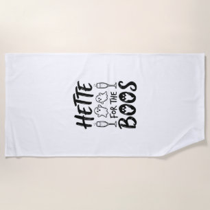 Hette For The Boos Halloween Ghost Party Shirt Des Beach Towel