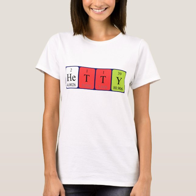 Hetty periodic table name shirt (Front)